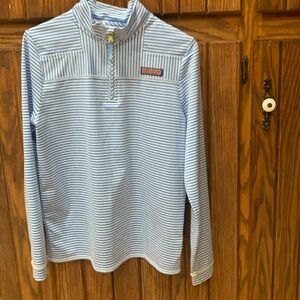 Vineyard Vines blue and white striped San Kathy  girls top Size XL